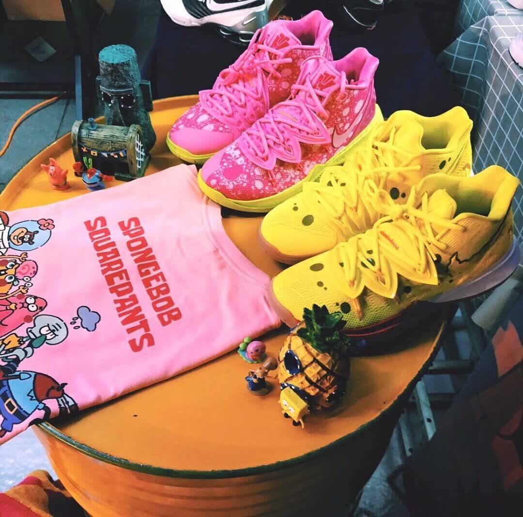 耐欧文5代篮球鞋kyire5海绵宝宝鸳鸯笑脸男女同款气垫实战运动鞋 珊迪