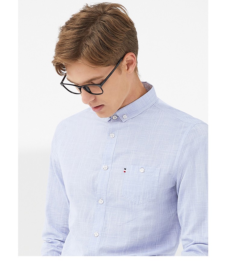 【1128下】【49元购】firs杉杉 长袖衬衫男 2019秋冬新款纯色商务简约