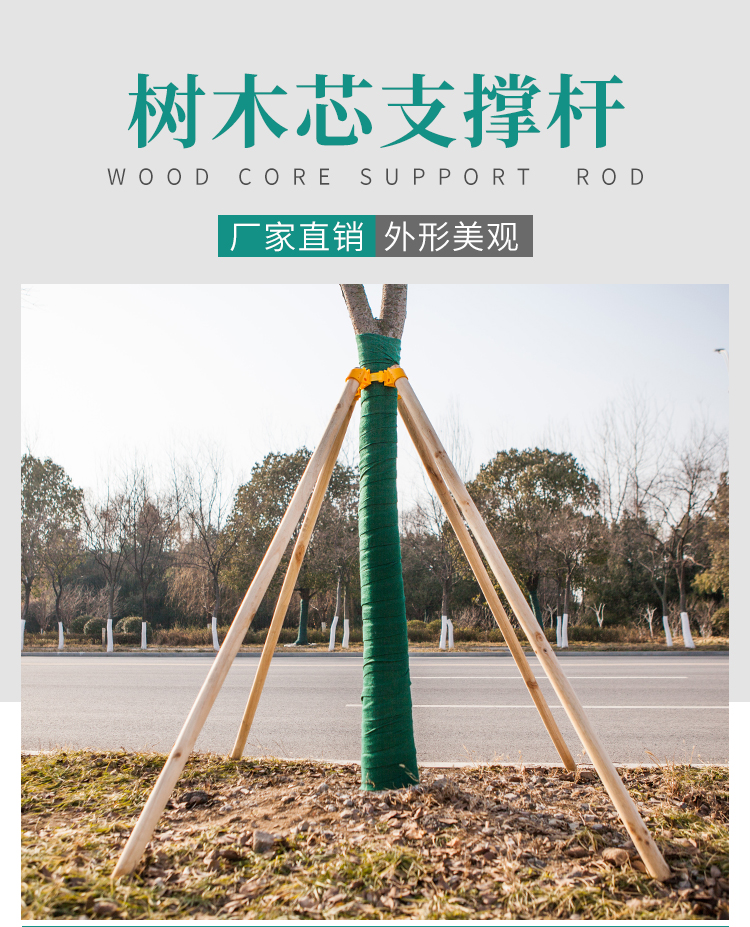 树木支撑固定器支撑架杆杉木松木杨木棍园林绿化防风工程稳定支架