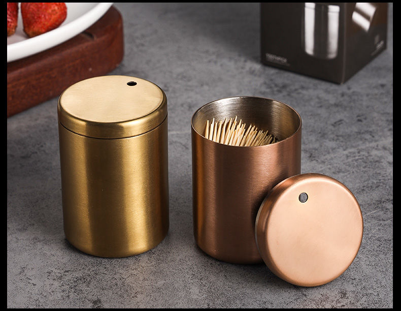 晗畅 牙签筒防摔牙签盒牙签筒牙签盅不锈钢家用创意加厚简约便携耐摔