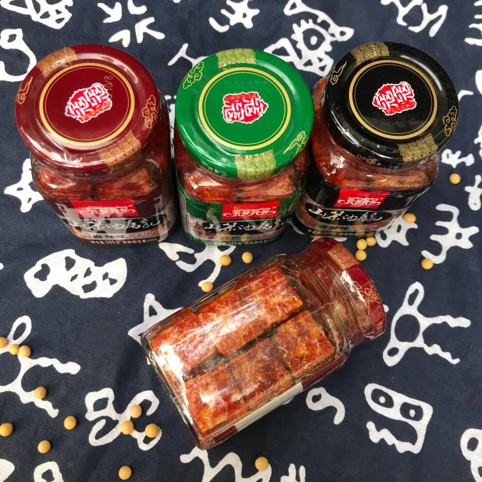 江西吉安特产蔻蔻山茶油豆腐乳3瓶x300克香辣麻辣孜然味腐乳组合 味