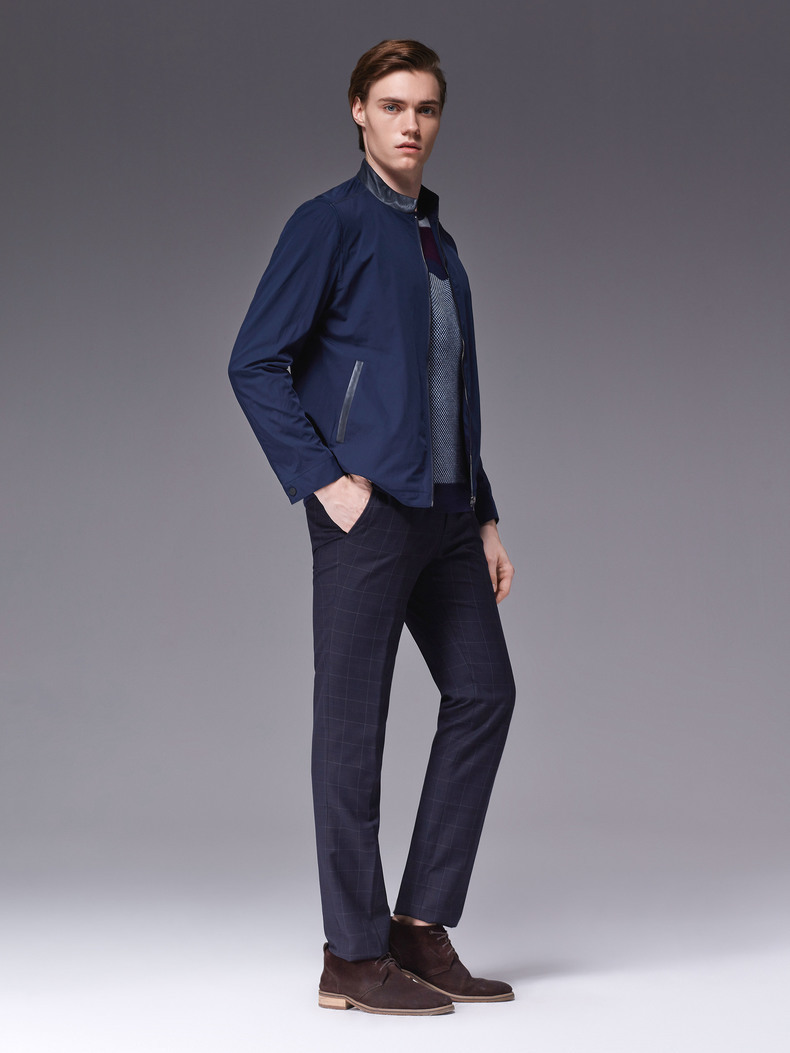 劲霸奥莱男装新款男士商务休闲短版茄克外套男春秋夹克上衣bkdl3118