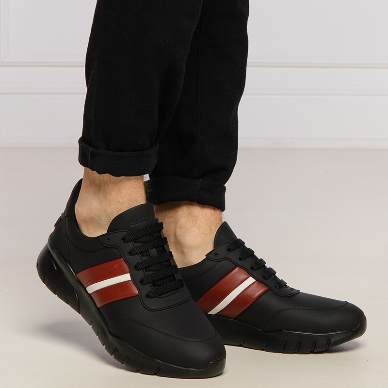 bally巴利新款男士运动鞋1851系列条纹皮革休闲鞋时尚潮流低帮男鞋