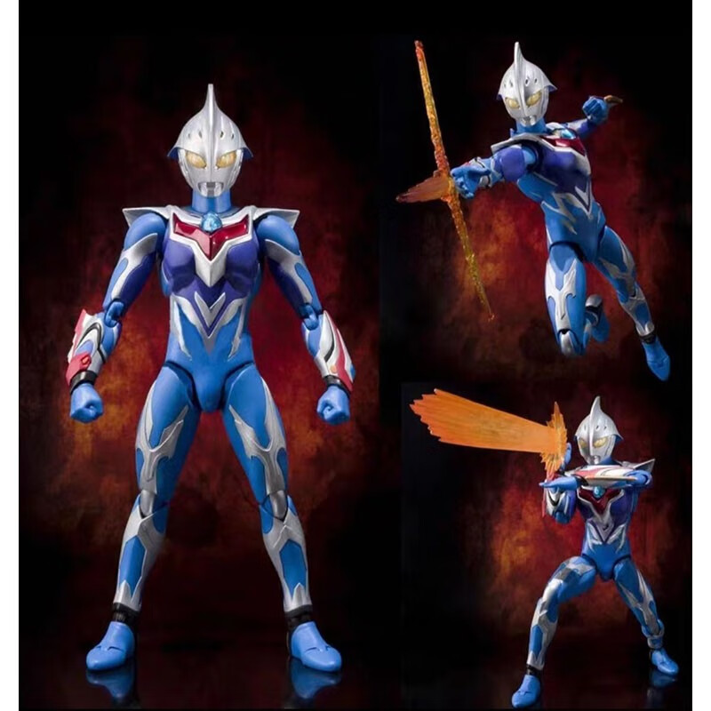 奥特曼玩具黑暗真特利迦形态蓝色奈克赛斯手办关节可动终极闪耀赛罗