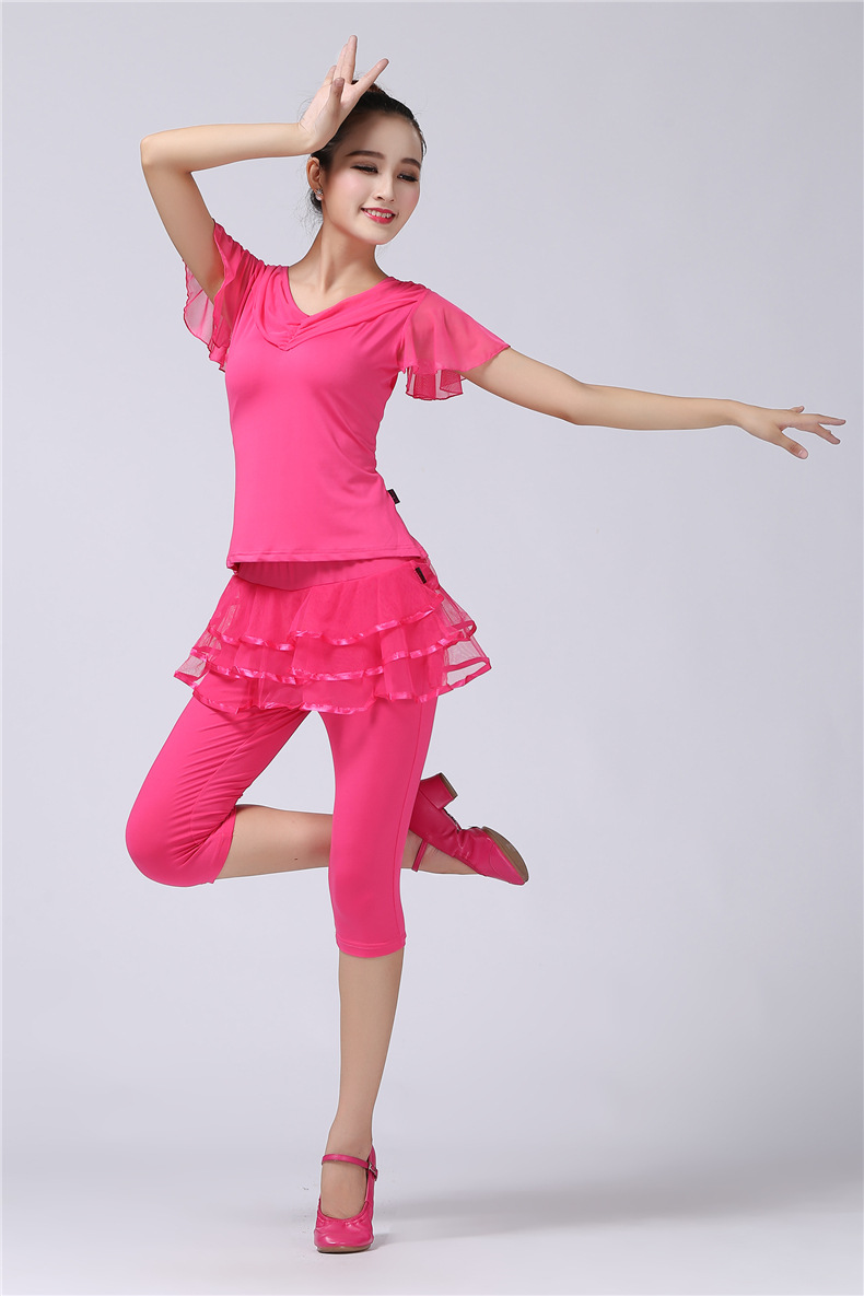 2019杨丽萍广场舞服装新款套装运动套裙短裙子跳舞蹈的衣服女夏季