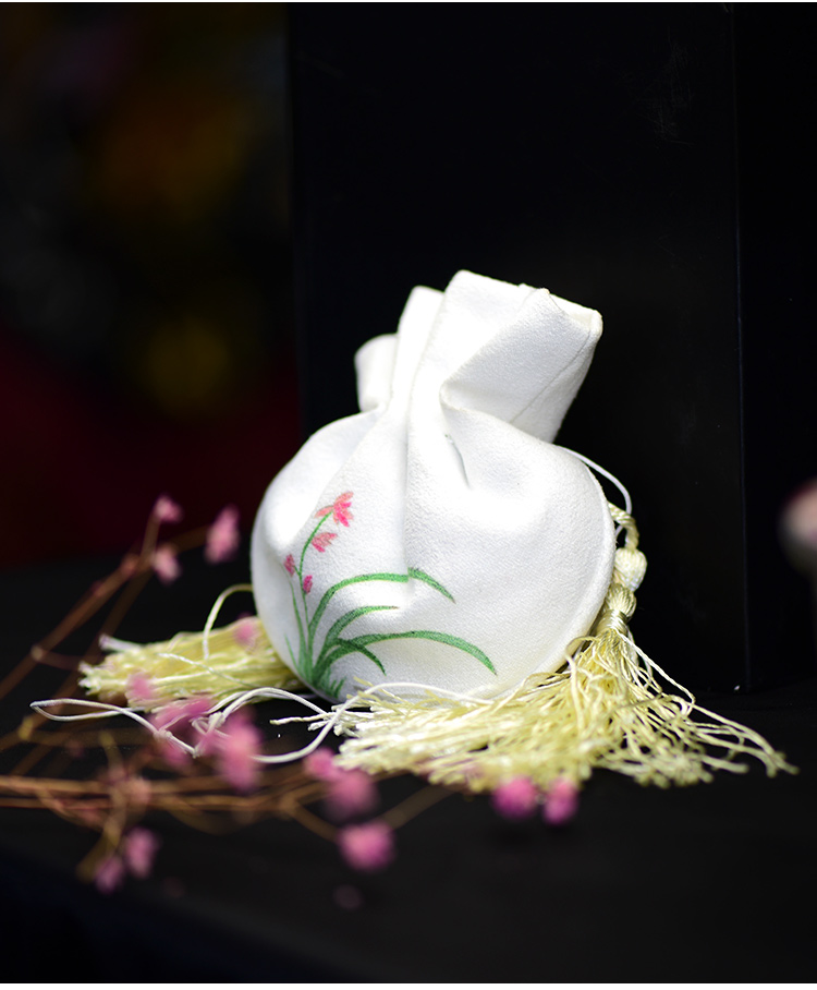 绣匠苏绣香囊diy男士女士兰花荷包0基础初学材料包贝壳粉色