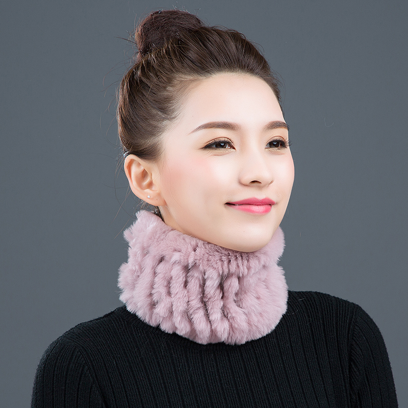 獭兔毛围脖女秋冬季保暖皮草围脖套加厚弹力小朋友百搭围巾护颈 单