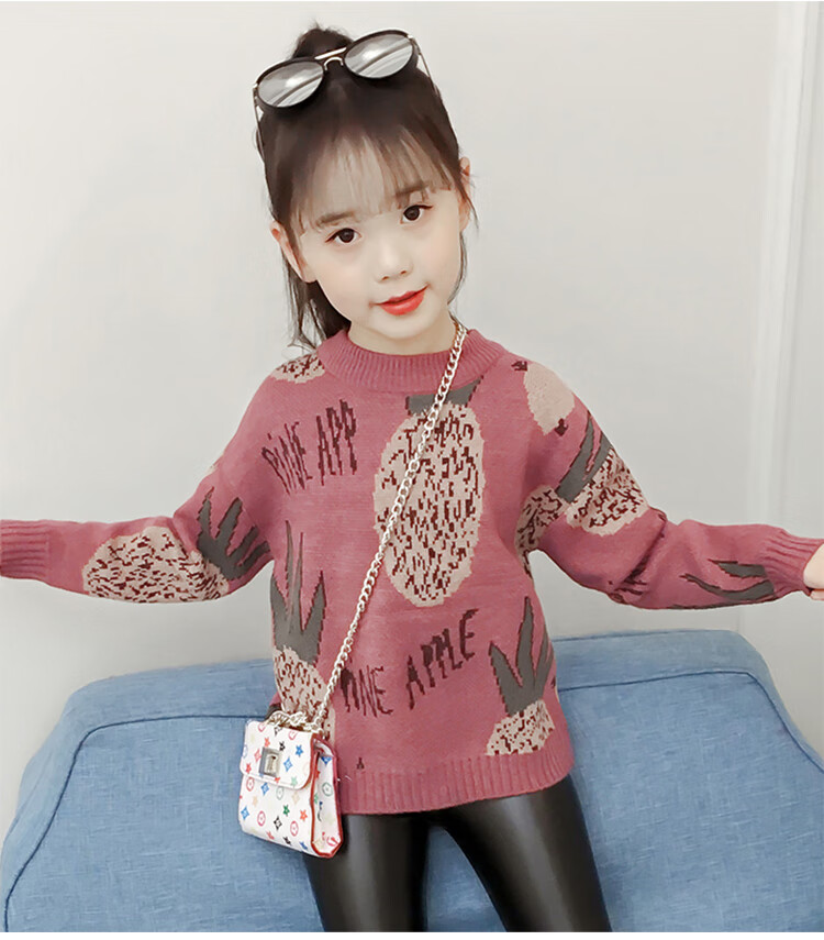 6儿童装7中童女宝宝8秋冬季9女童毛衣10针织衫11岁小学生女孩线衣 豆