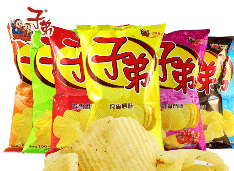 子弟薯片100g云南特产麻辣土豆片儿童休闲零食酥脆可口口味丰富海苔味