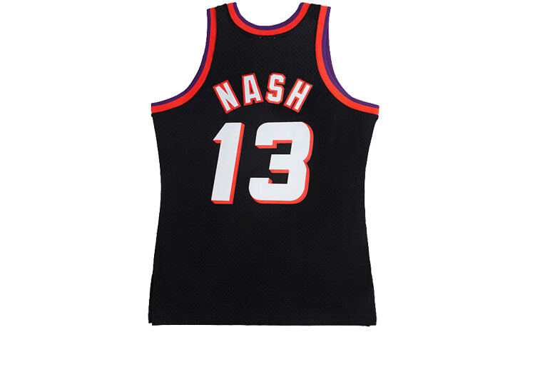 ness复古球衣 sw球迷版 nba太阳队1996-97赛季 纳什篮球服 黑色 s