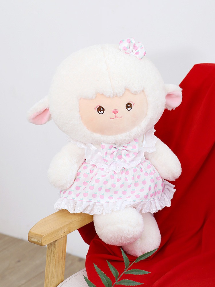 嘟嘟毛绒玩具公仔可爱柔软小绵羊玩偶送女孩节日礼物科悍 花裙小羊 45