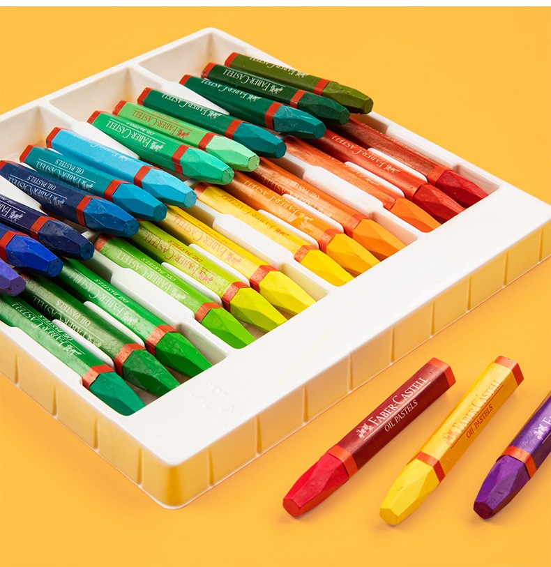 辉柏嘉fabercastell油画棒蜡笔六角油画棒48色儿童学生美术绘画顺附带