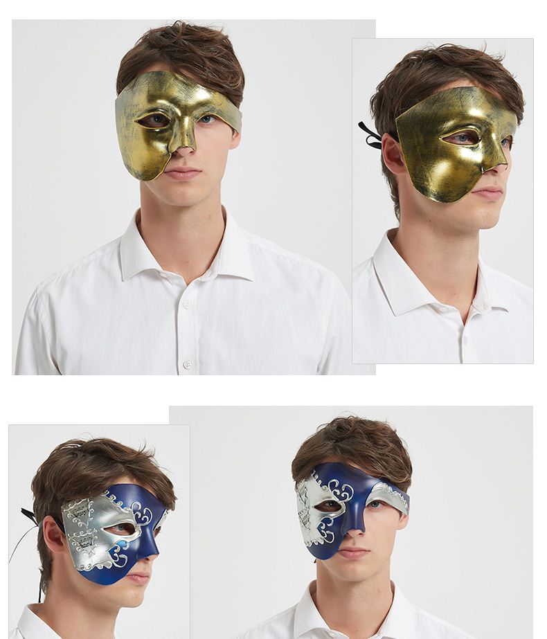 蒙面歌王面具 蒙面歌王面具面具男半脸酷帅气万圣节半脸成人酷炫假面