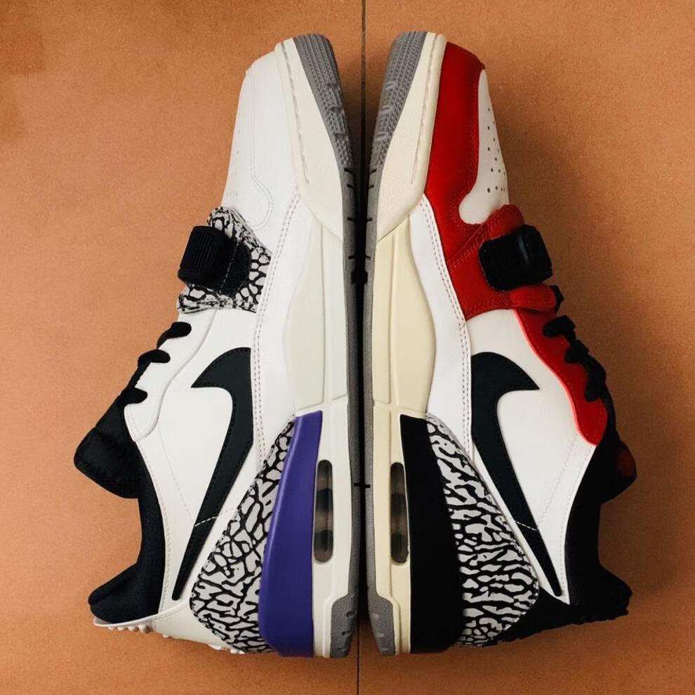 aj312三合一篮球鞋男女百搭帅气潮流减震实战篮球鞋 黑红-低帮--标准