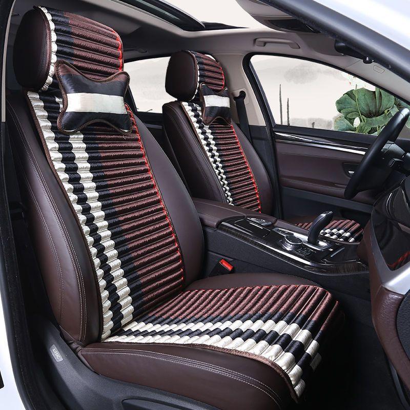 汽车座垫新款荞行健汽车坐垫座套四季通用丝绒双面苦荞麦小蛮腰冬夏季