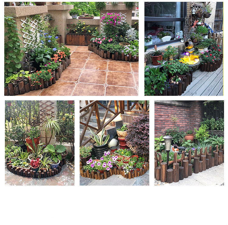 恒日晟庭院户外防腐木小篱笆室内阳台室外花园花池装饰圆木木桩围栏