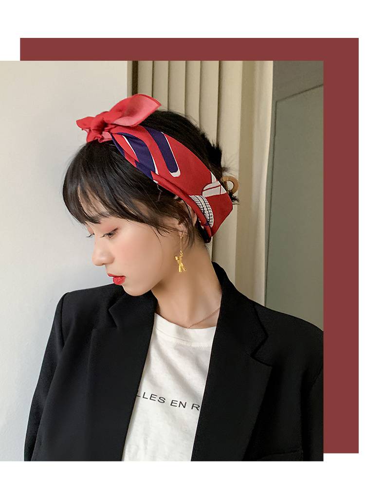 嘻哈头巾 西海岸嘻哈街舞丝巾小方巾女男潮牌美式头巾街头发带复古