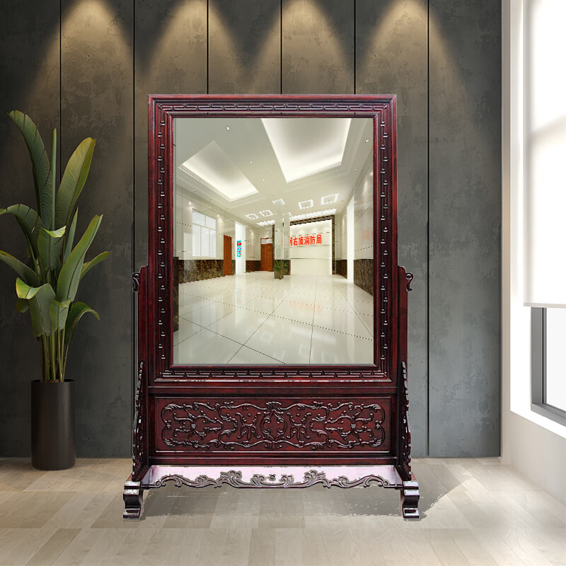 整容镜新中式仪容镜警容镜整容镜机关捐赠学校单位大厅实木落地镜全身