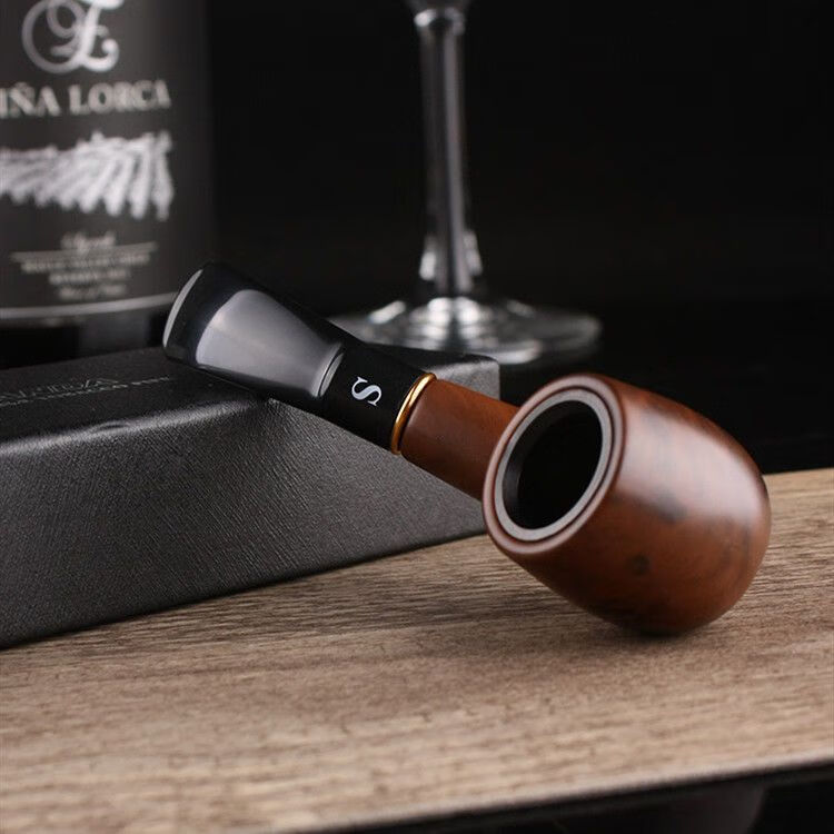 岙筱 旱烟斗云南烟具烟斗石楠木弯式烟斗两用烟斗老式烟斗新手实木