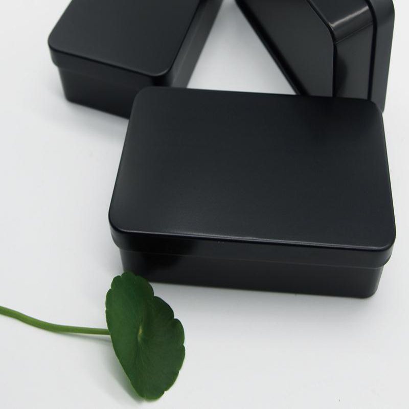 马口铁盒收纳长方形卡片随身携带耳机u盘包装盒糖果文具小盒子铁 黑色