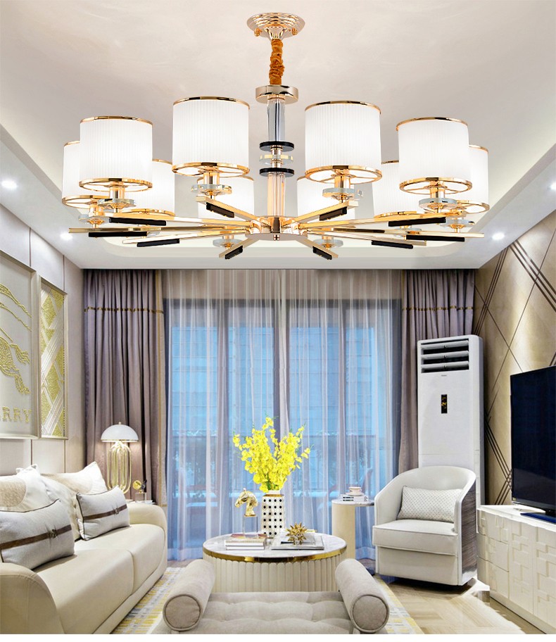 包安装普亿现代简约客厅吊灯后现代水晶灯欧式大气卧室餐厅轻奢北欧