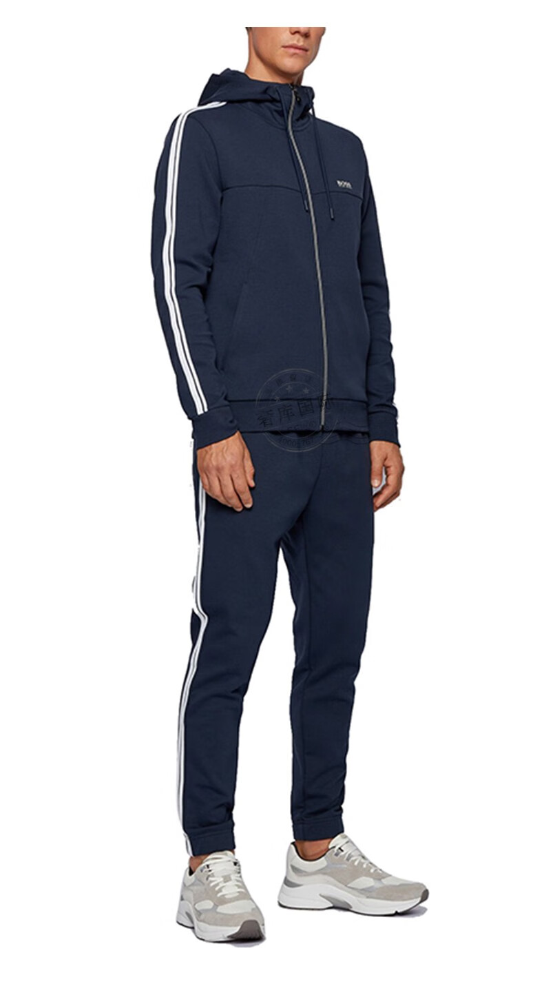 hugo boss雨果博斯男士连帽条纹图案运动休闲套装tracksuitset2 4538