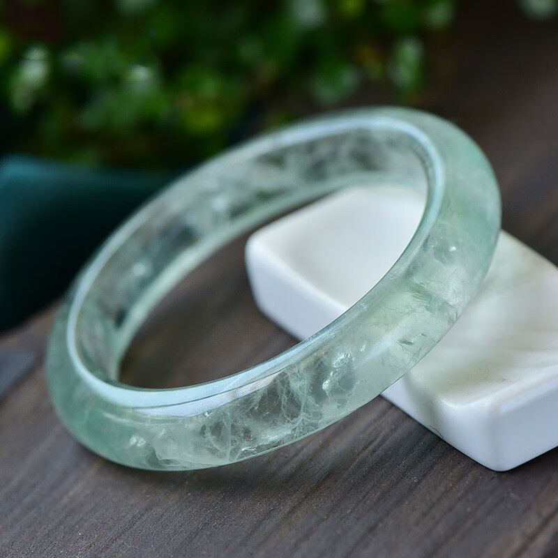 天然萤石手镯绿萤石镯子绿色水晶手镯女生饰品手环手镯圈口60mm