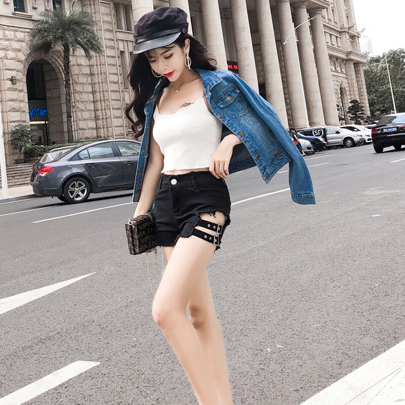 新品上新 性感火辣超短热裤网红超短裤女夏季白色显瘦高腰牛仔短裤