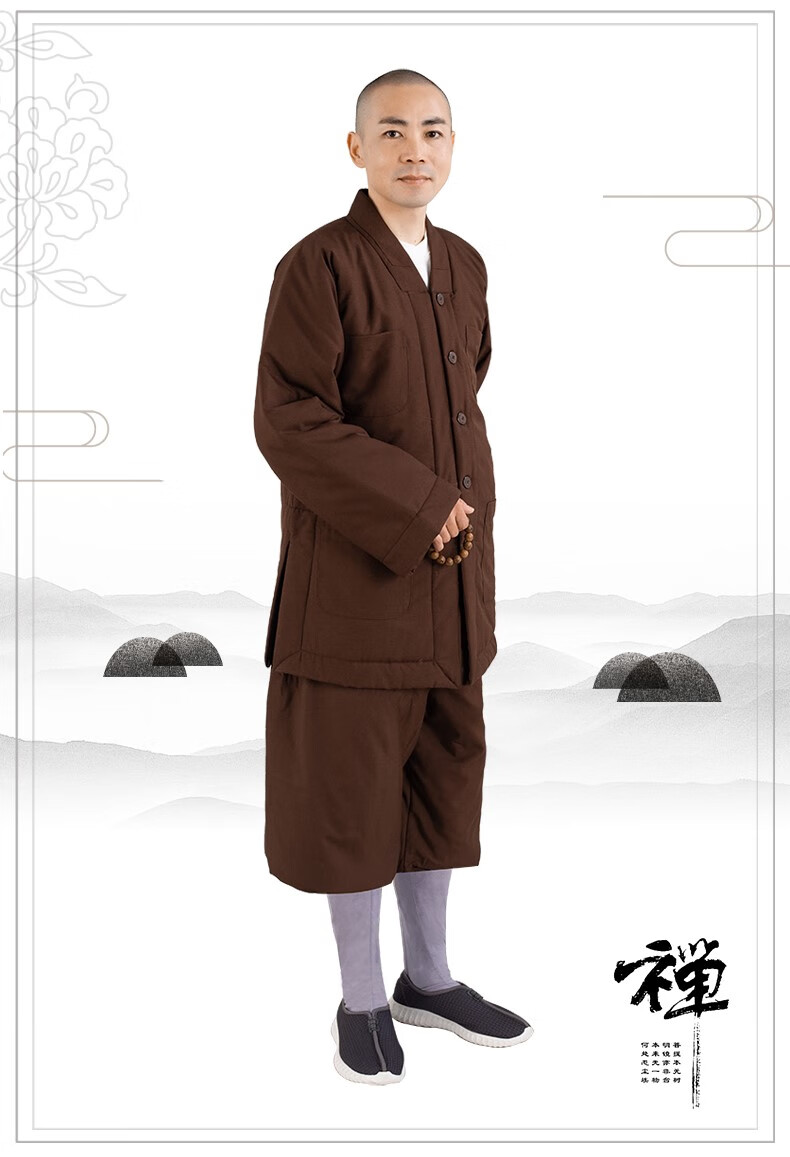 僧衣僧服棉袄冬长小褂袈裟冬季加厚短褂保暖棉衣尼姑女式服装陈宣善