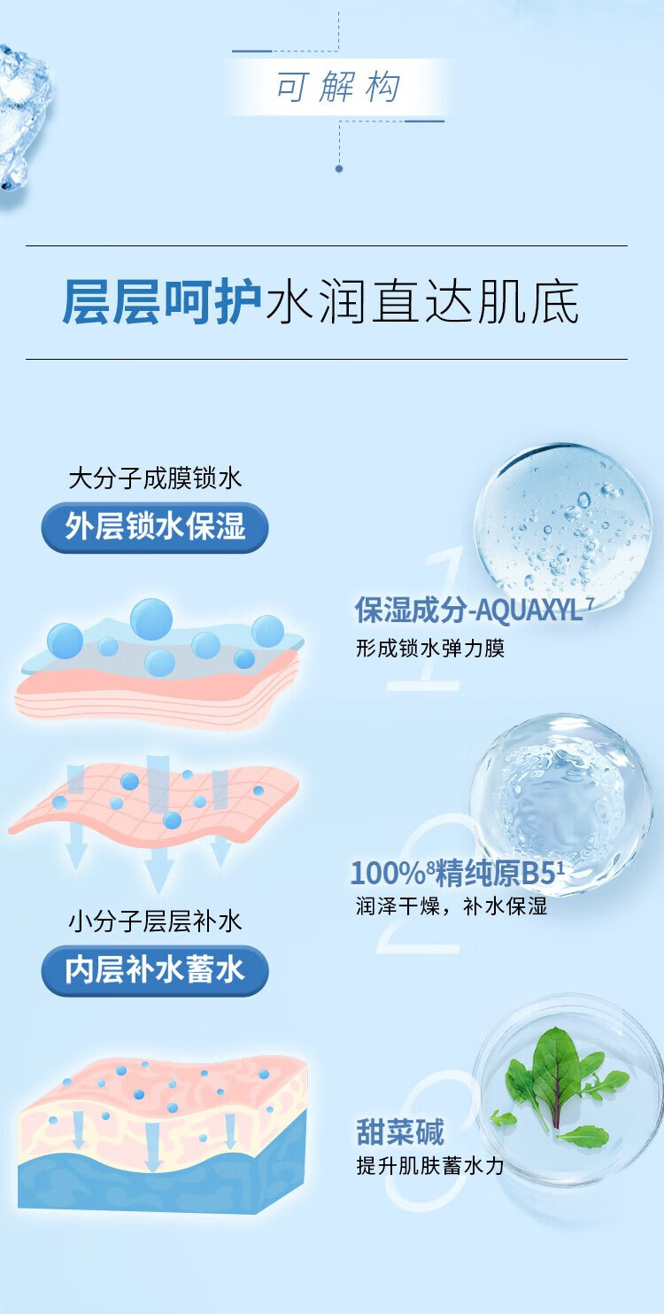 AHC第三代B5玻尿酸安瓶面膜韩国清爽补水保湿舒缓面膜男女士护肤品 B5玻尿酸面膜三盒【共15片】
