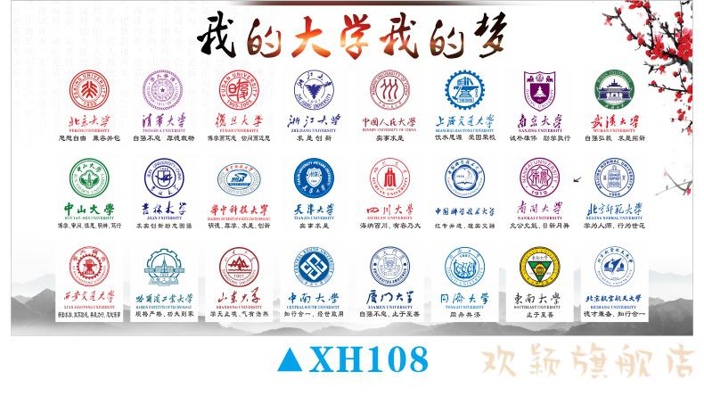中国大学名校校徽标志logo xh21【厦门大学】 22x26cm【图片 价格