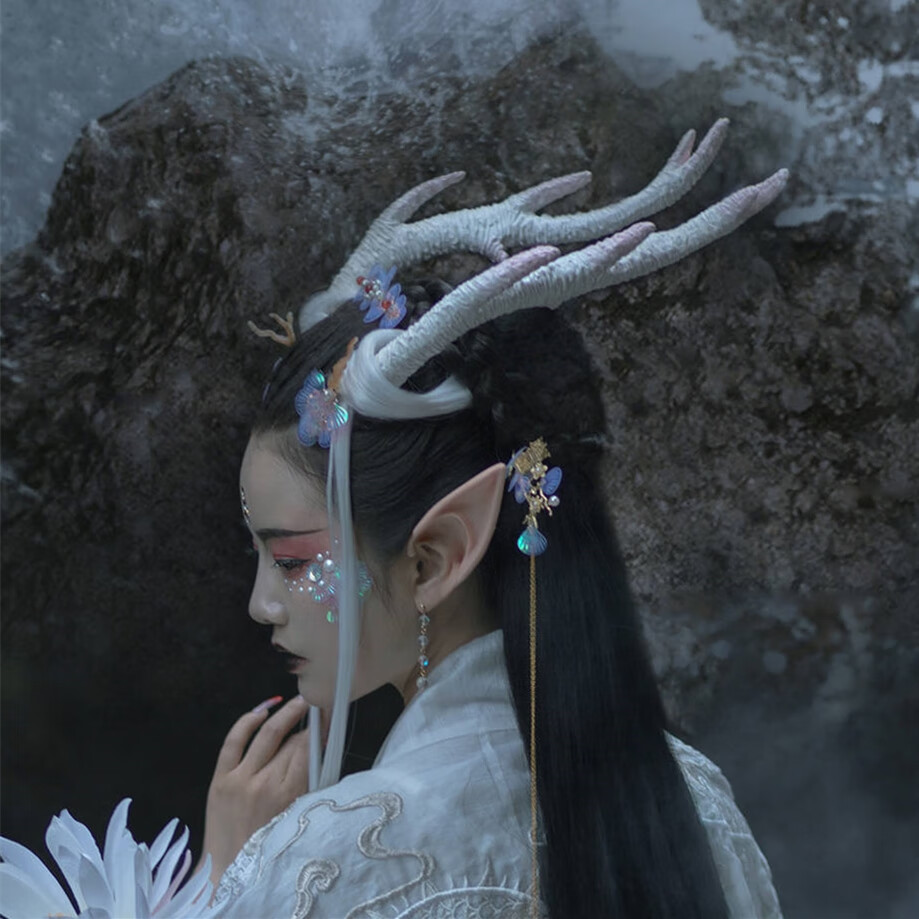 幻彩贝壳人鱼龙女鲛人妆亮鳞片脸贴珠古装汉服额配饰仙18mm一包50片