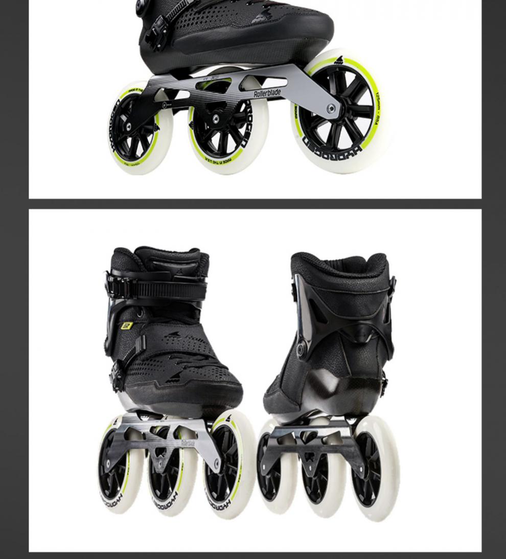 rollerblade e2 pro 125高端碳纤维成人大三轮竞速直排轮滑鞋 黑色