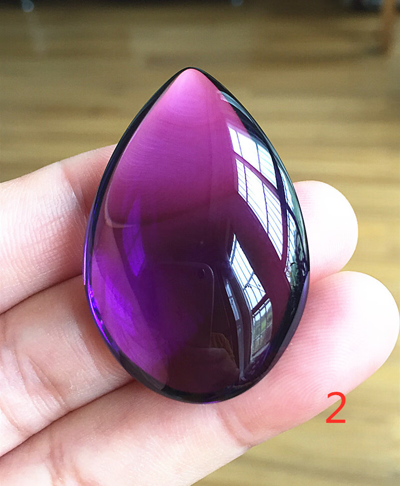 紫水晶水滴形吊坠招财旺运男女干净体通透光面紫水晶挂坠送绳4号