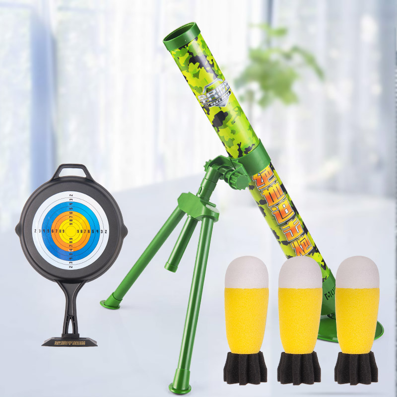 迫击炮可发射儿童声光玩具火箭炮4-6岁模型手提肩扛式软弹射击亲子 军