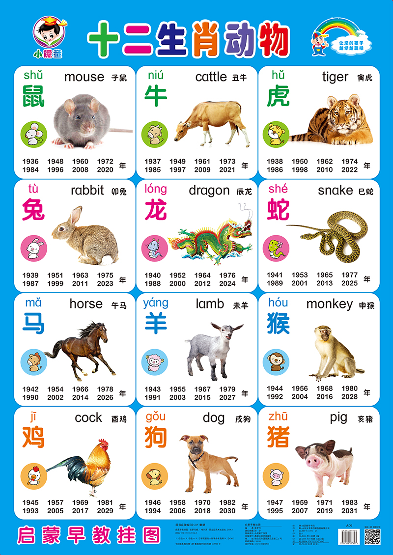 1100数字挂图无声儿童汉语拼音字母表墙贴宝宝识字早教贴图03岁幼儿