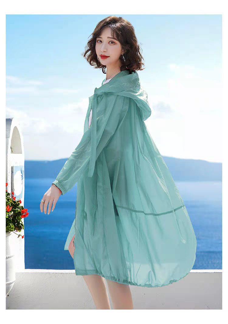 宏座长风衣女长款风衣新品中长款防晒服女夏季百搭透气薄款空调衫防晒