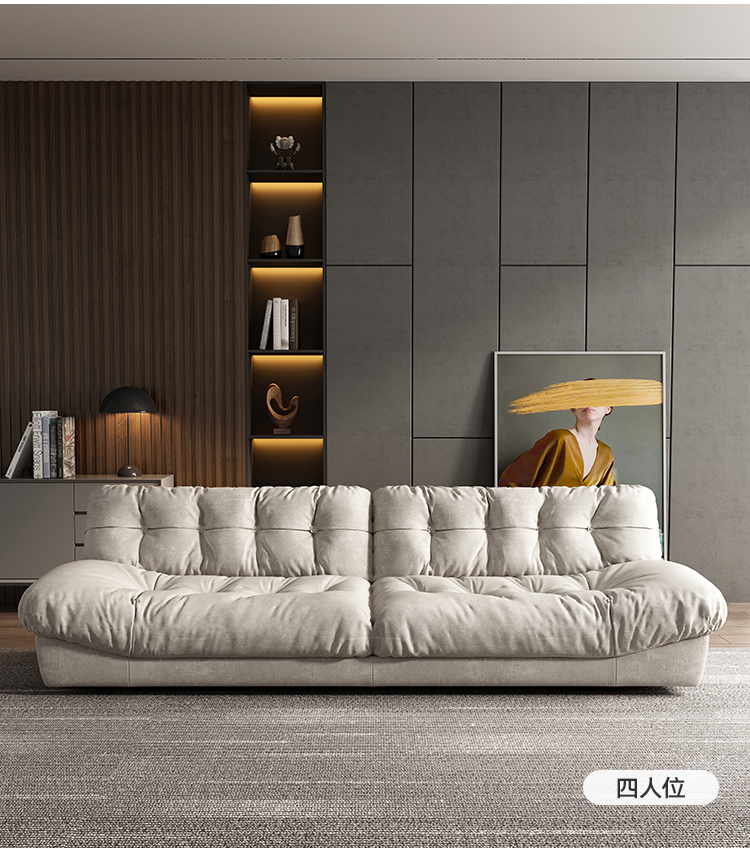康柏尼 意大利baxter云朵网红轻奢磨砂绒科技布乳胶羽绒布艺沙发简约