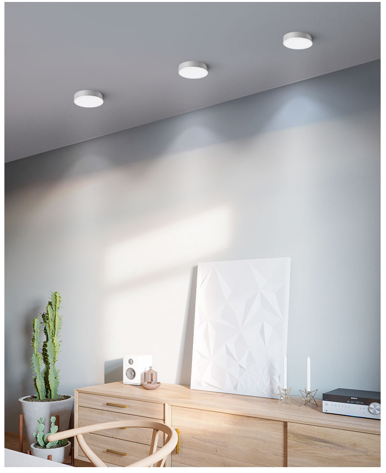 锡光筒灯明装led超薄免开孔家用客厅走廊防眩外置过道吸顶北欧小射灯