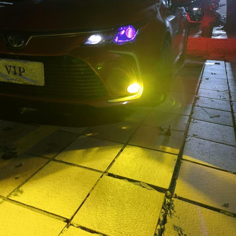 白光黄色前杠双光透镜汽车日行灯 19-21款雷凌雾灯(原车有雾灯专用)