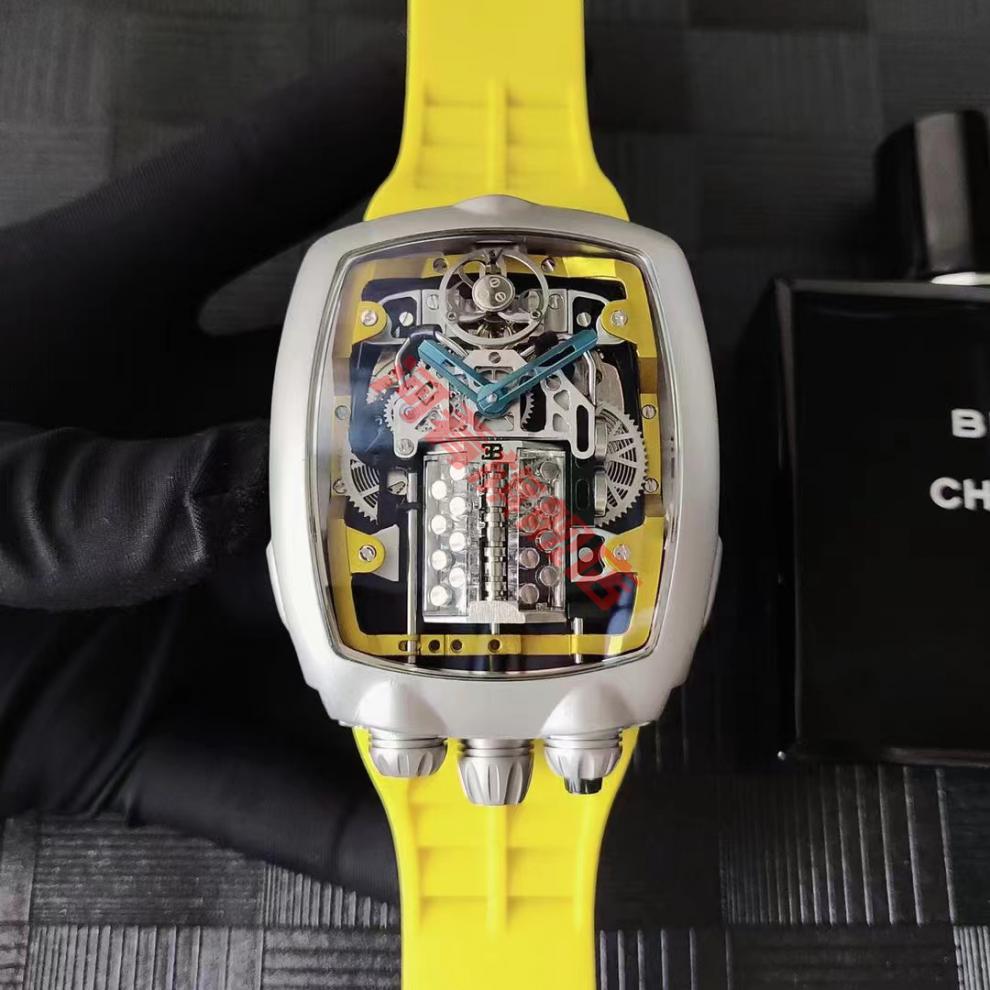 布加迪发动机手表 布加迪手表男十六缸发动机威龙镂空酒桶黑科技个性