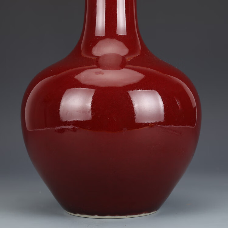 悦昭泽通 花瓶大清乾隆祭红釉天球瓶古董古玩收藏品仿古瓷器老物件老