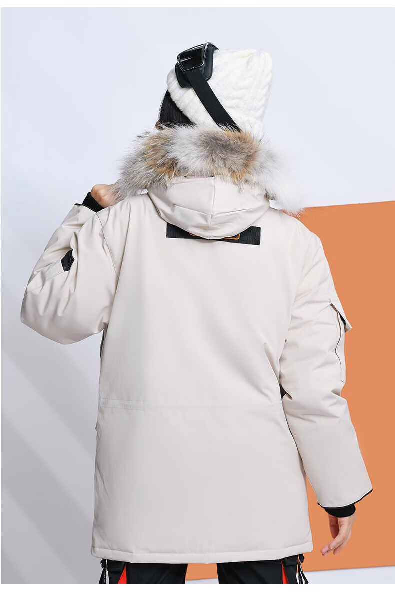 大鹅羽绒服男石墨灰黑标08远征中长款派克外套女 石墨灰黑标 男女同款