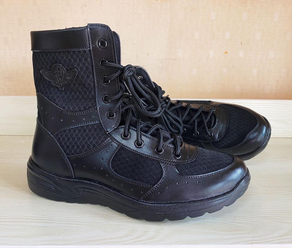 战靴 夏季透气超轻06伞兵靴作战训靴男高帮真皮训练靴战术靴飞行靴 06