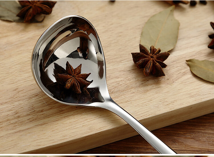 奥美优 调料勺304不锈钢咖啡勺 长柄火锅勺大头圆勺喝粥舀油勺厨房