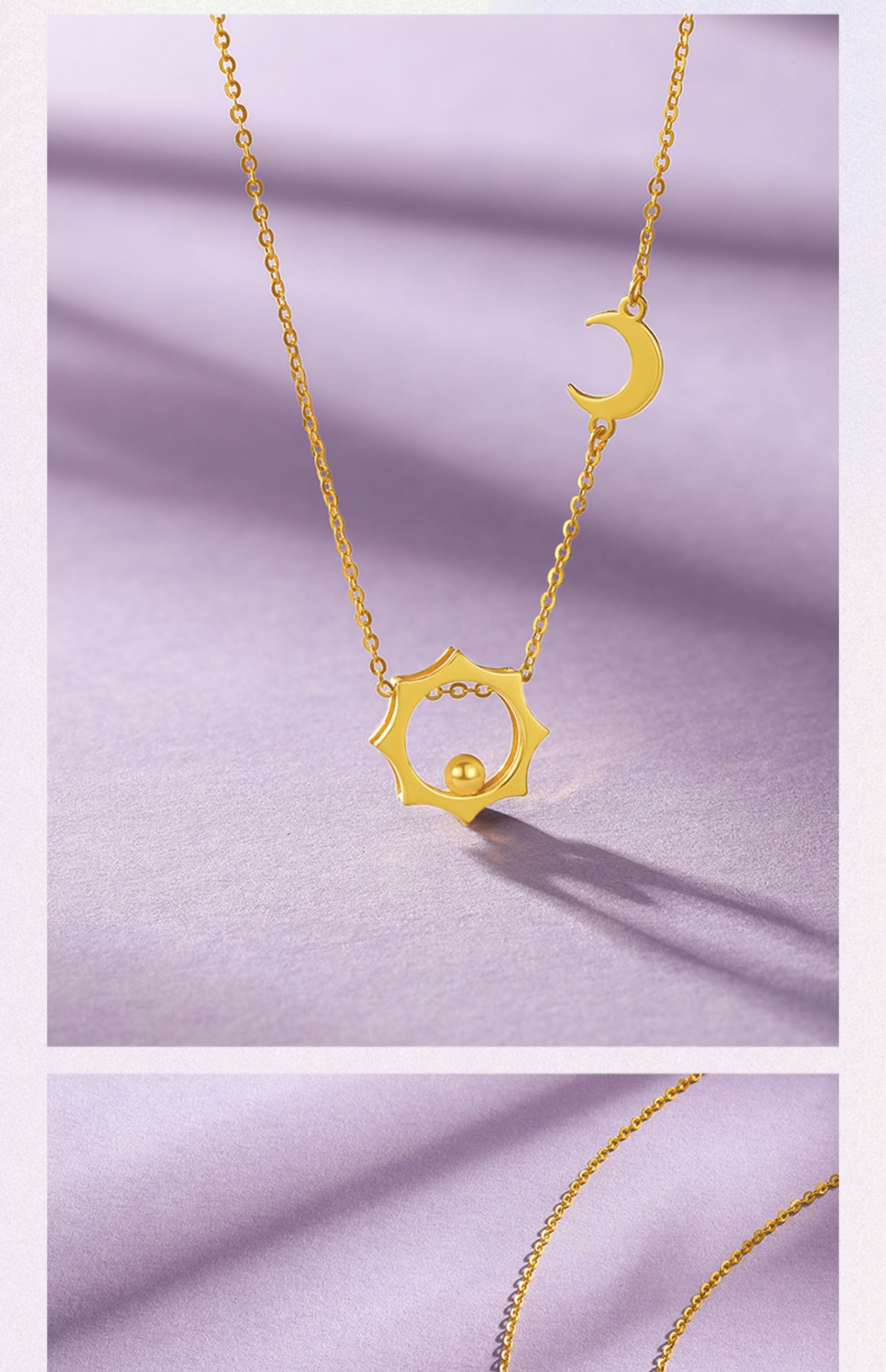 老凤凰老凤凰同款999足金日月星辰黄金项链5g黄金吊坠女款锁骨链一体