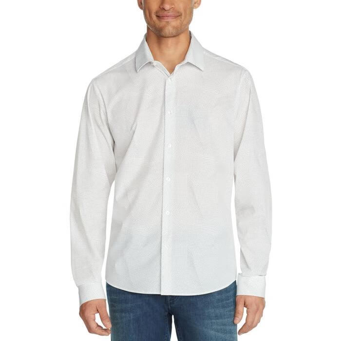 calvinklein凯尔文克莱恩ck男士衬衫长袖吸汗正装上衣舒适通勤休闲