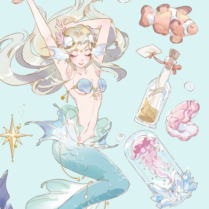 唯美梦幻童话 手帐装饰 和纸胶带 特殊油墨 diy-人鱼假日sn9003 特油