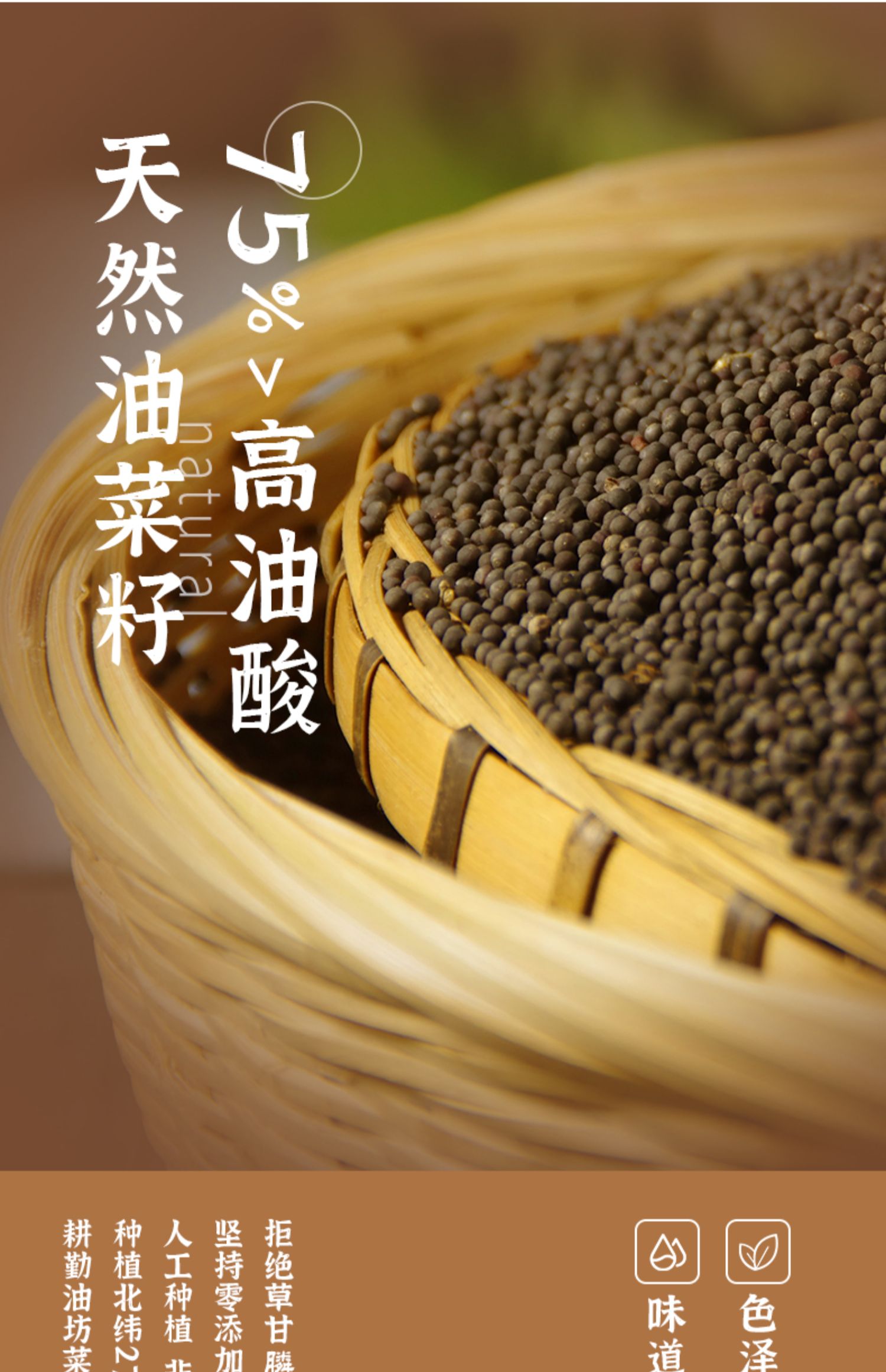 香菜籽油5l双低家用正小瓶菜油物理压榨非转基因高油酸食用油