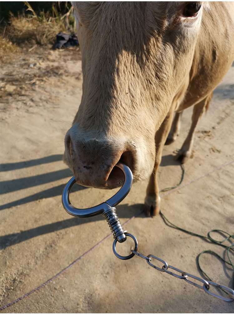 欧缔兰牛鼻环牛鼻圈打穿孔穿孔穿牛鼻子牵引扣钻栓牛用养殖设备牛鼻